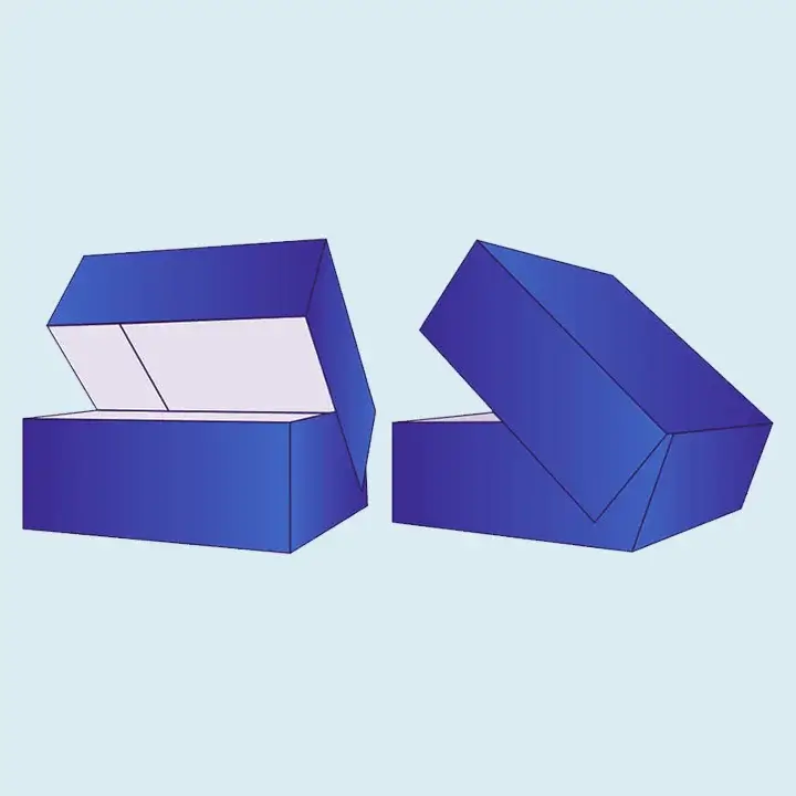 Four-corner tray box packaging covered with lid