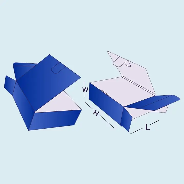Bookend boxes with die-cut self-lock