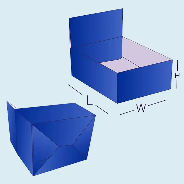 Cardboard auto bottom display box with a lid