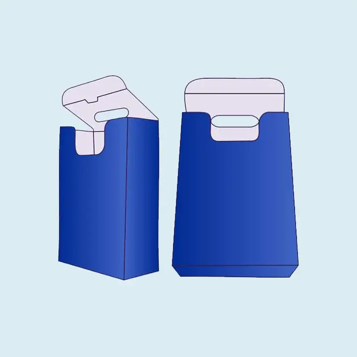 Cardboard bag-shaped packaging box with handle