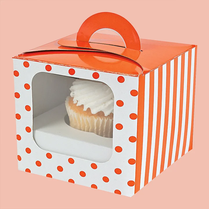 Cardboard cupcake box with built-in holders/inserts