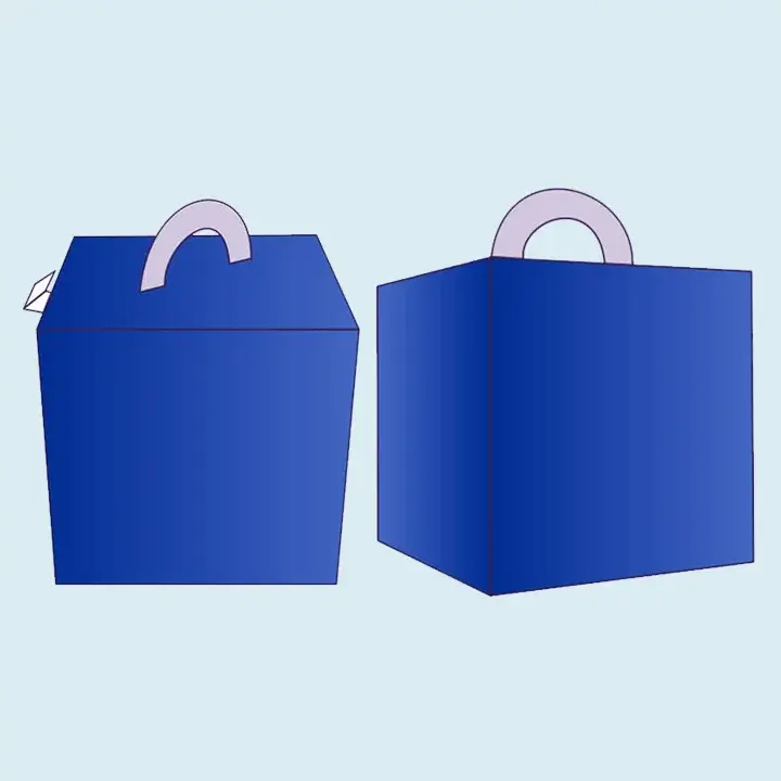 Cube-shaped takeaway carrier box