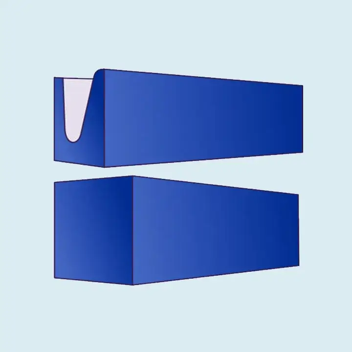 Front and back view of cut-out display tray