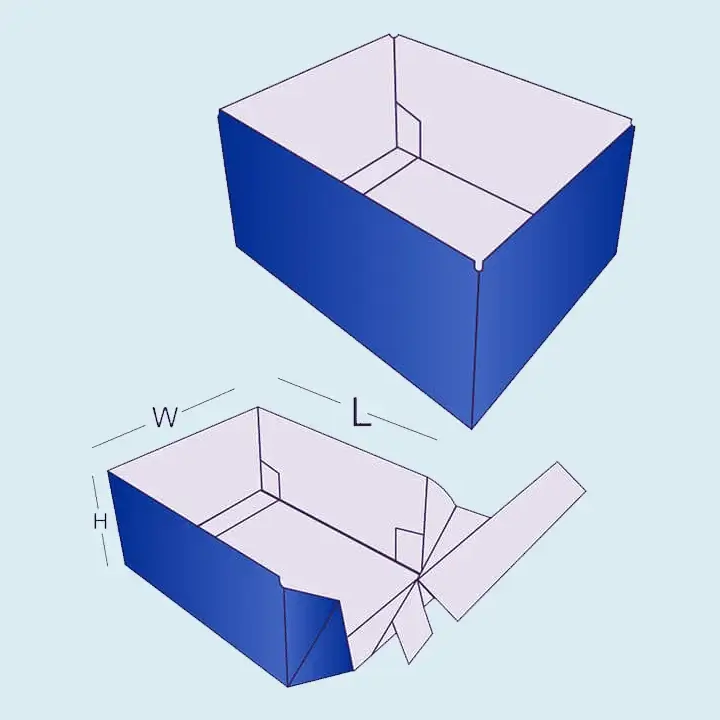 Double-wall open tray box