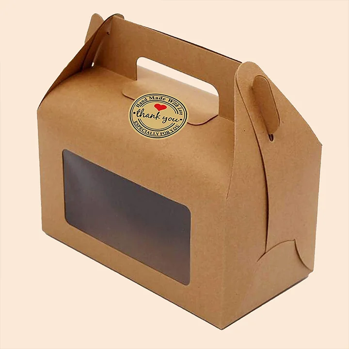 Paperboard gable-top box for packaging and gifting baked delights