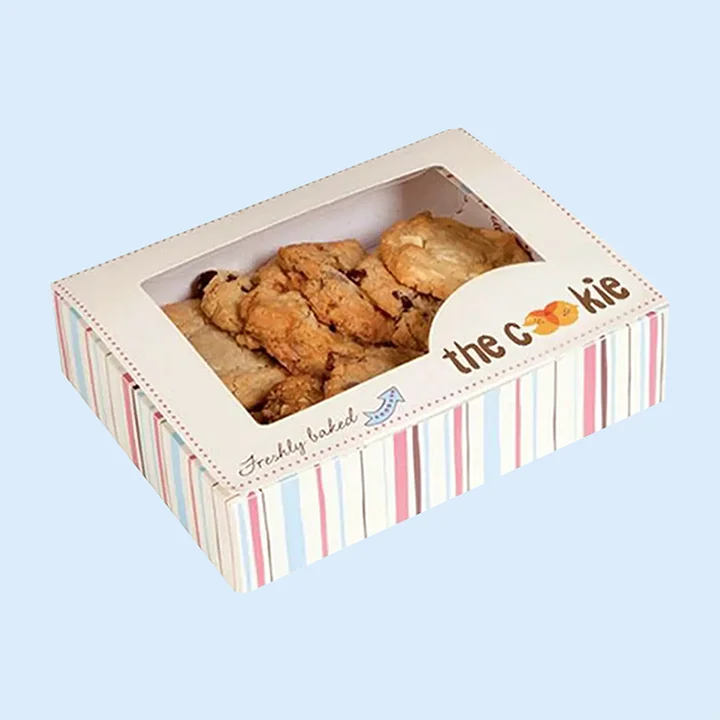 Paperboard cookie box with a clear top to show off your batch