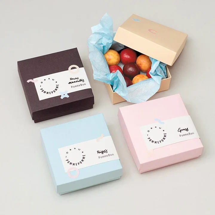 Bite-sized paperboard boxes for mini desserts, samples, or party favors