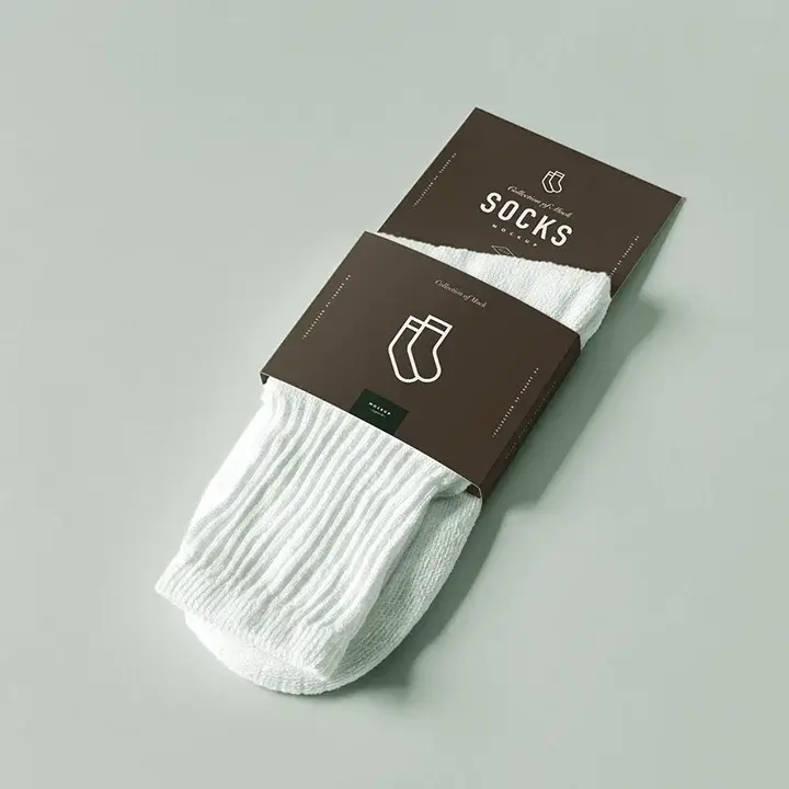 Printed socks sleeve for retail display with product info and barcode