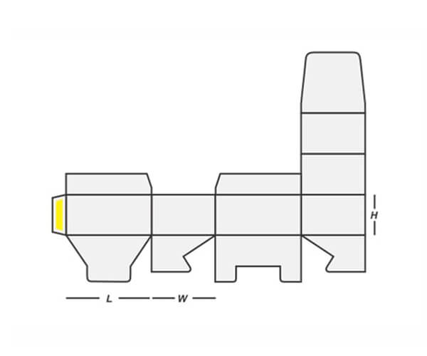 1-2-3 Bottom Display Box with Lid Dieline