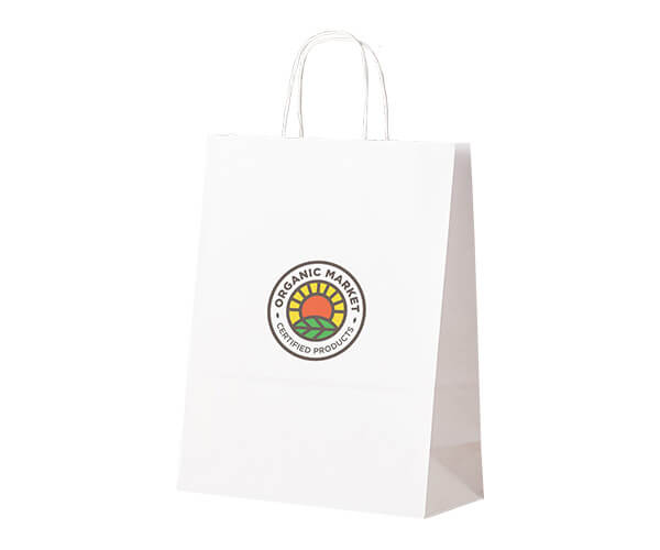 Bespoke White Takeout Carrier Bag With Logo