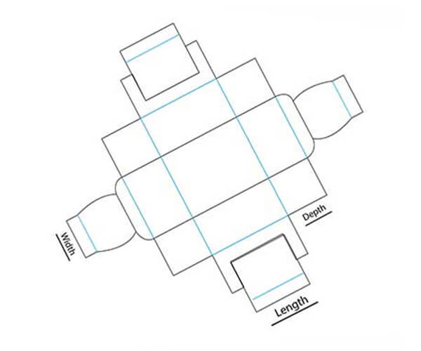 Double Wall Frame Tray Box Dieline