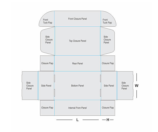 Double Wall Tuck Front Box Dieline