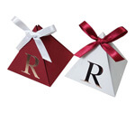 Pyramid-shaped Favour Box with Ribbons