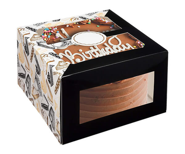 Custom Four Corner Cake Box with Window