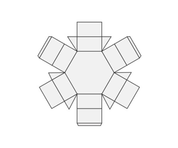 Hexagon Two-Piece Box Dieline