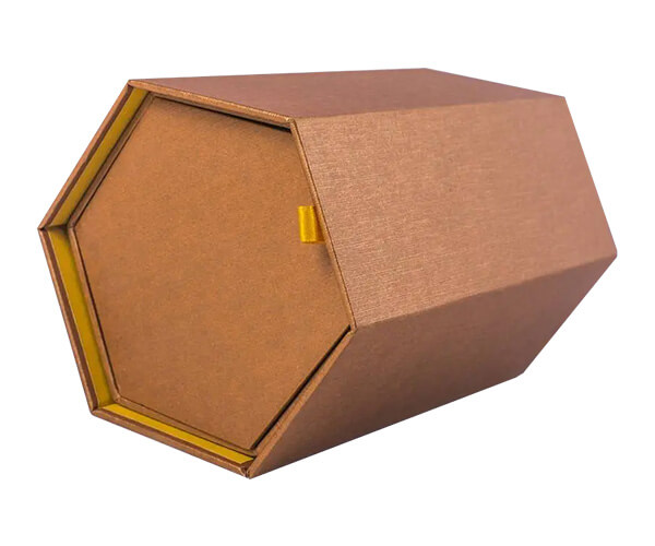 Brown Kraft Hexagonal Rigid Luxury Packaging