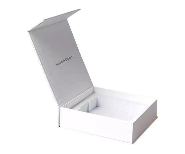 White Rigid Box in Hinged Flip-Lid Style