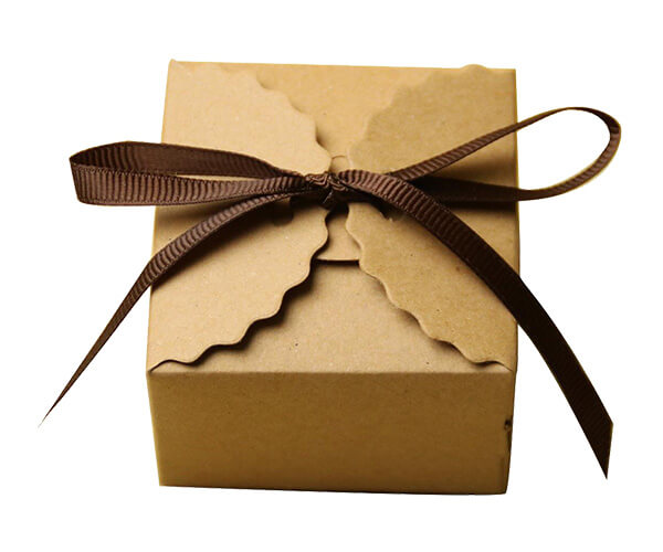 Kraft Gift Box with Ribbon and Bow