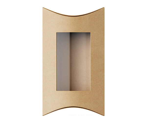 Pillow-Shaped Kraft Window Box